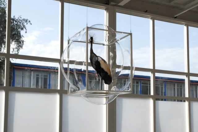 Hängande förvaringsenhet gjord av blått fågelfigurdekoration Thier-VanDaalen