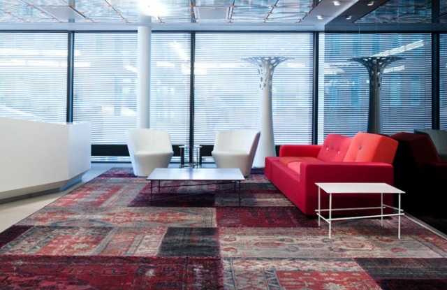 orientaliska mattor design mashup kymo kollektion rödgrå