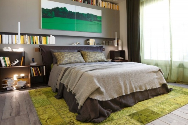 sovrum grön designer lägenhet av Andrea Castrignano