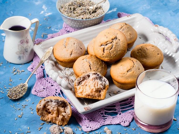Lavendelmuffinsrecept snabbbakningsrecept med aprikoser