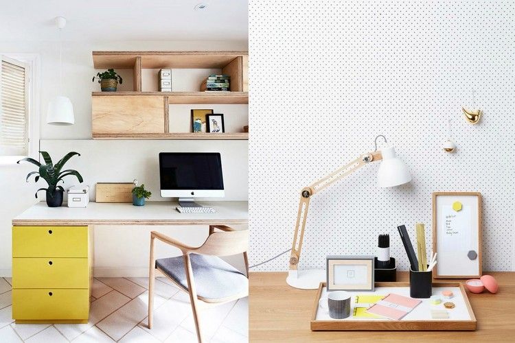 arbete-från-hemmet-design-the-work-space-trä-möbler-gula-lådor-fronter