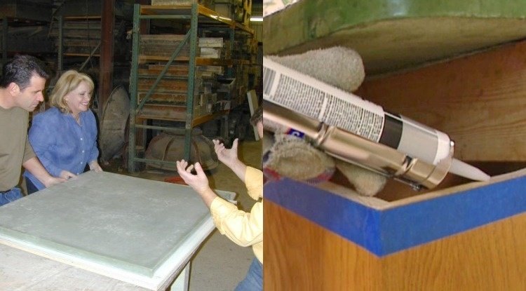 Bänkskiva-betong-kök-gör-det-själv-instruktioner-montering-bräda-klibbar