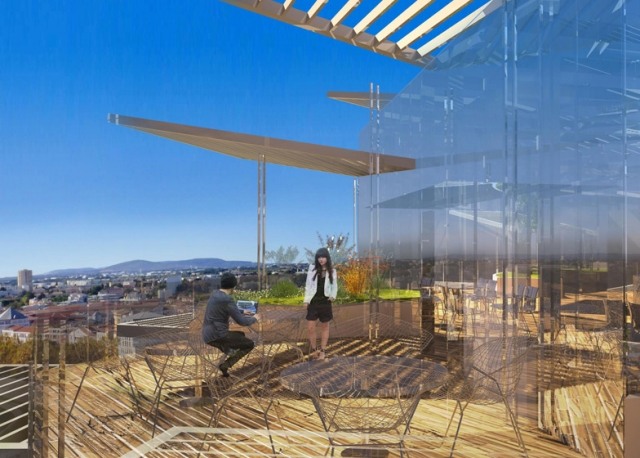 stora balkongterrasser-moderna galningar bostadsprojekt Montpellier