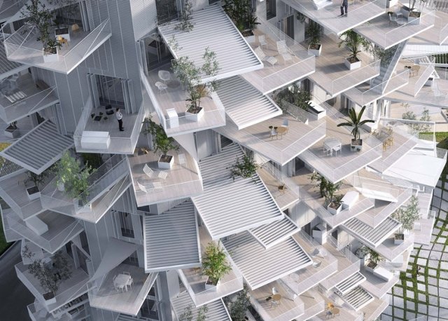 modernt galenskap byggprojekt Montpellier ny stadsvy