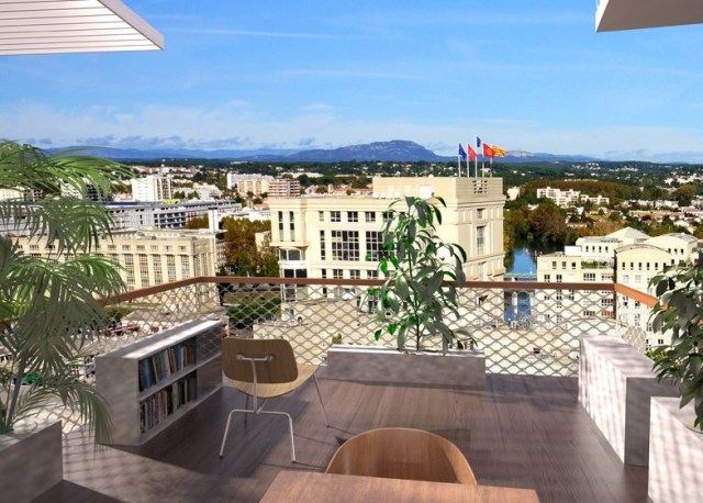 Montpellier view-Sou Fujimoto bostadstorn med balkonger