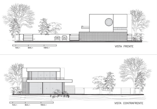 Platt tak hyreshus modern arkitektur vy