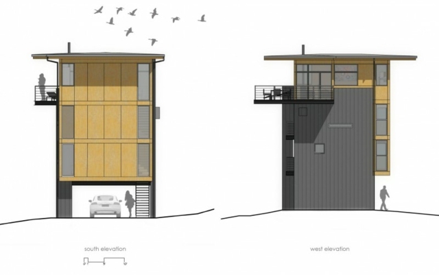 tre våningar balkong garage platsbesparande prefabricerade paneler