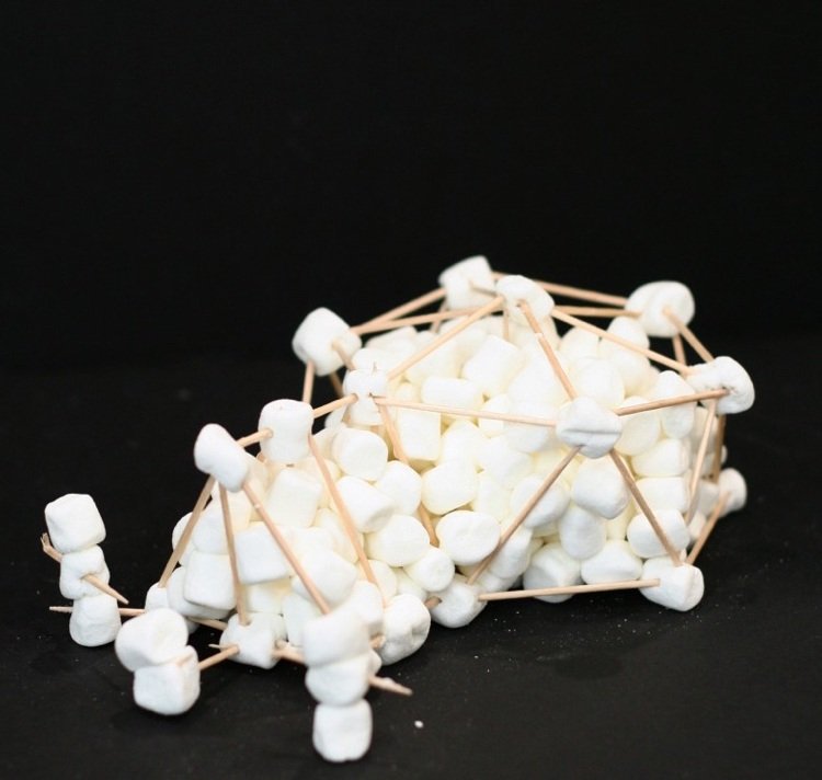 Arkitektur för barn -kreativa-instruktioner-marshmallow-tandpetare-igloo