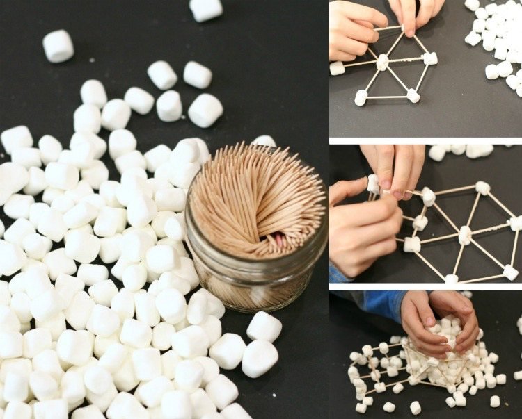 Arkitektur för barn -kreativa-instruktioner-pyssla-marshmallow-tandpetare