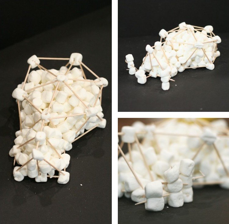 Arkitektur för barn -kreativa-instruktioner-marshmallows-tandpetare-konstruktion