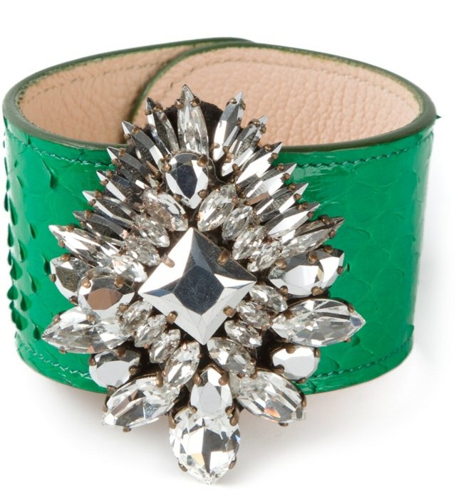 Smycken färger gröna strass läder smycken