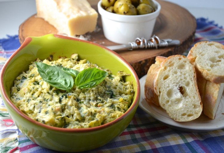 kronärtskocka recept italienska dip starter varm basilika oliver