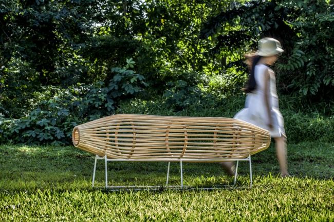 Bänk minimalistisk design tvåsitsig trädgård