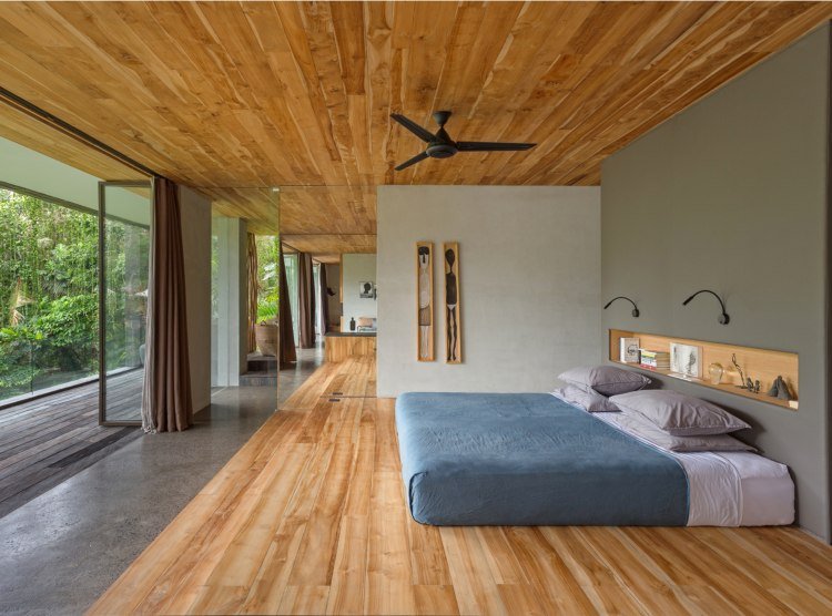 asiatisk levande stil sovrum madrass golv