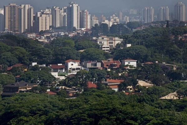 Sao Paolo stadslandskap betongbyggnad