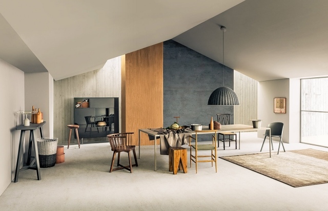 Loft lägenhet kök moderna idéer möbler retro hängande ljus