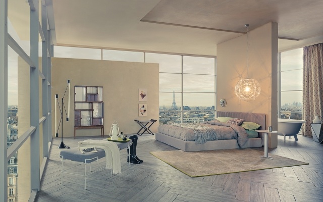 sovrum med utsikt design smyg stil idéer