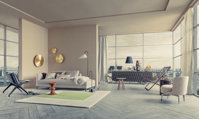 modern stad lägenhet-sovrum säng eleganta möbler-rymliga-ljusa