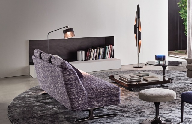 modern lägenhet design möbler retro hylla soffbord golvlampa