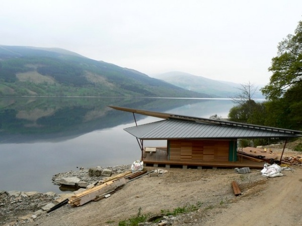 Båthusdesign byggd på Loch Tay Lake