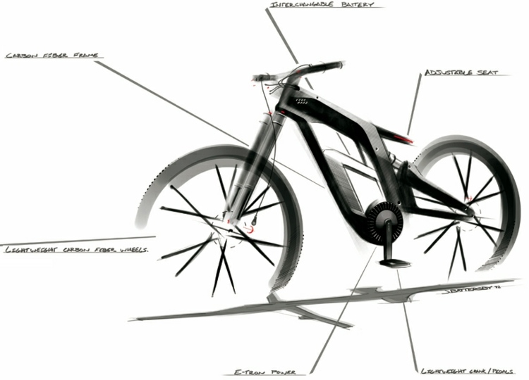 audi elcykel skiss planering design idé modern