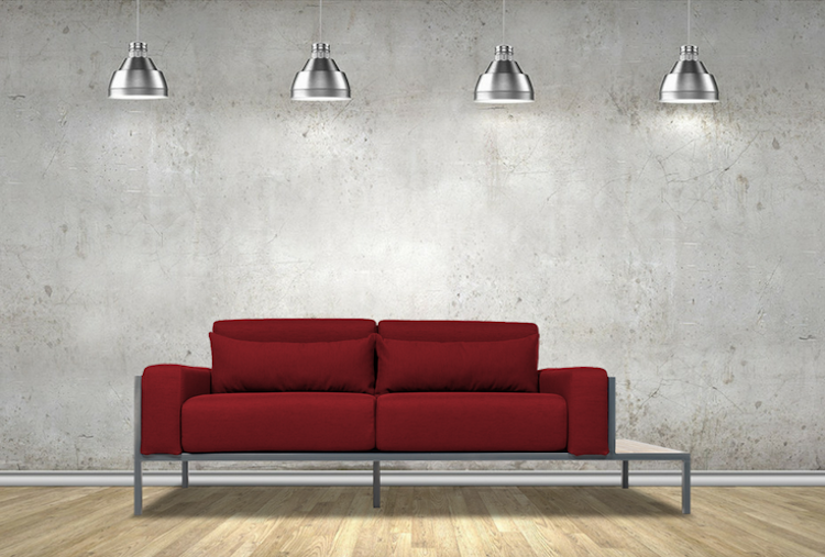 extraordinär-soffa-design-rum-situation-röd-lagring-område-betong-vägg
