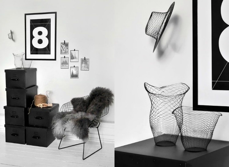 förvaringskorgar-dekoration-tråd-svart-vit-skandinavisk-minimalistisk