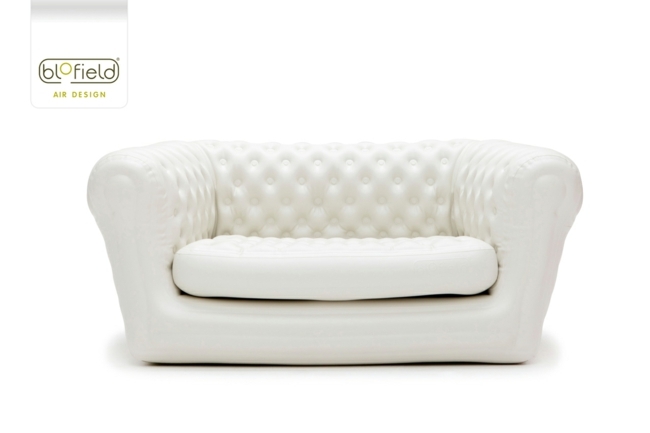 Design soffa uppblåsbar vit färg två personer