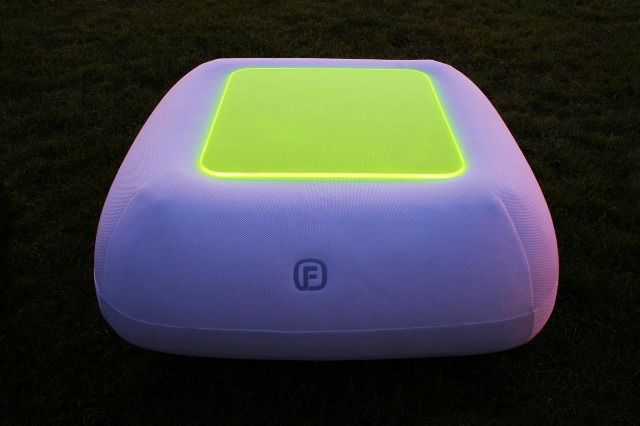 Uppblåsbar design LED -belysning soffbord grönt