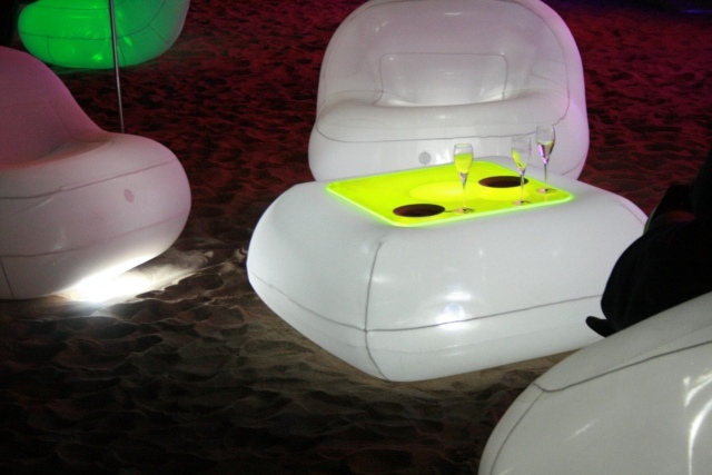 Uppblåsbara möbelserie LED -belysning akrylbord