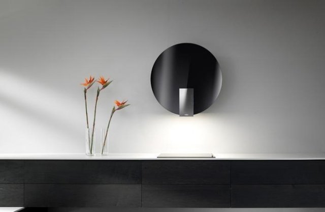 design utsugskåpor vägg elica space svart