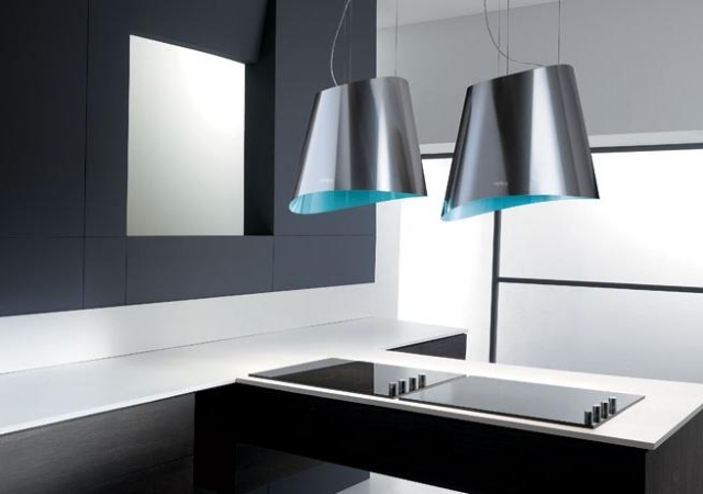 design utsugskåpor ola elica metall blå insida