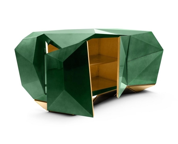 Designer skänk Boca do Lobo diamant smaragdgrön