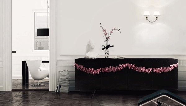 Designer skänk Boca do Lobo romantisk era lila svart