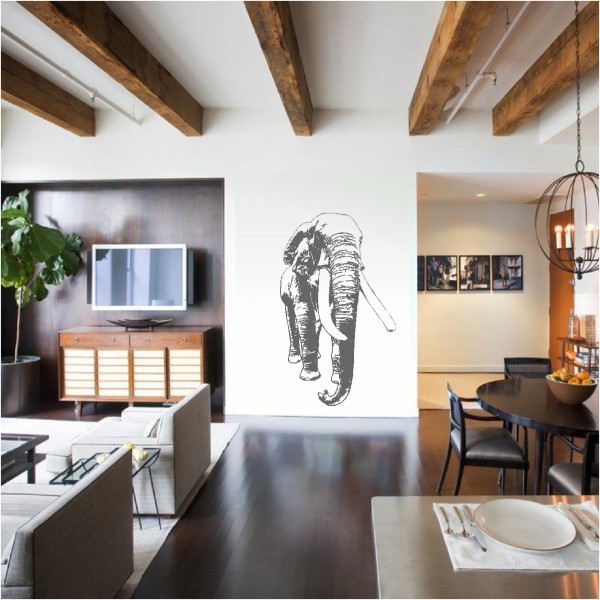 Living space design elefant djur mönster väggdekoration