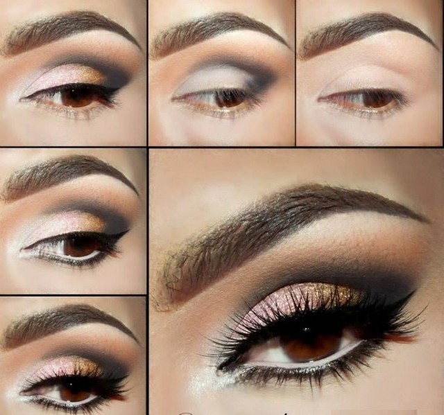 Eyes make-up instruktioner Eyeshadow curved eyeliner