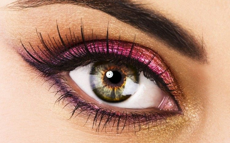 Ögonmakeup grönt-ögon-rosa-guld