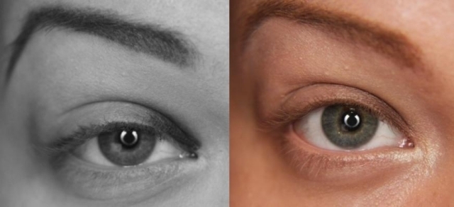 make up tricks hörn av ögat-applicera ögonskugga-med en penselmörk
