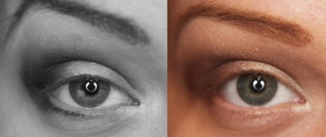 Rätt ögonmake-up make-up former-rökiga ögon-effekt nedre ögonlocket