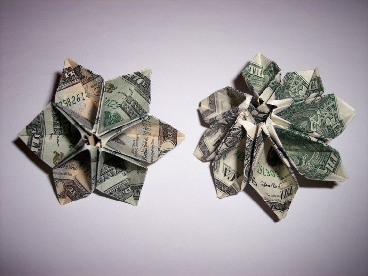 Geldschie-vik-blomma-origami-idé-geometrisk-kreativ-slips-dekorativ