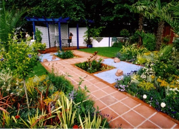 trädgård väg kakel trädgård design med utvärdering