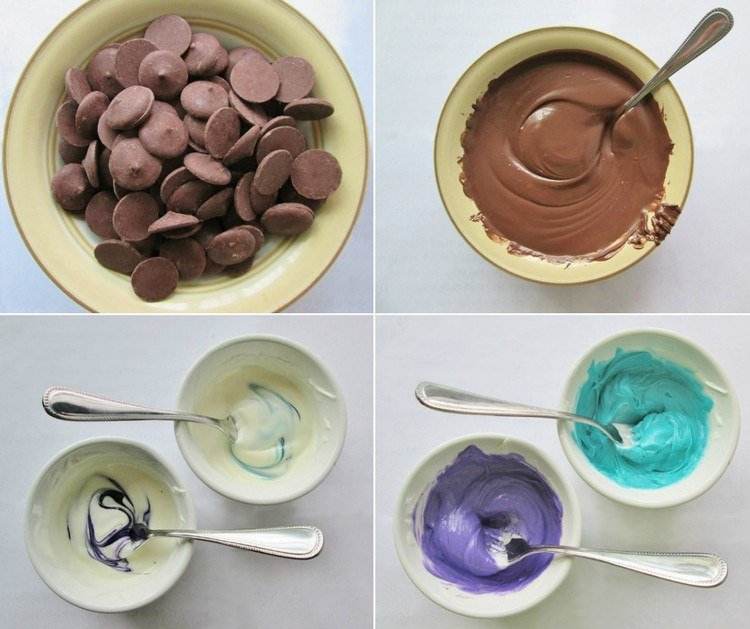 ovanliga-desserter-gör-själv-smält-choklad-mat-färger
