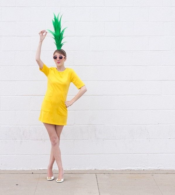 Ananas kostym gult huvud tillbehör original damdräkter-karneval kostymer idéer
