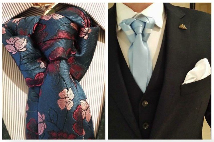 Slips-knut-slips-eztravagant-blå-blommig-mönster-exempel-väst-randig-skjorta-Pekada