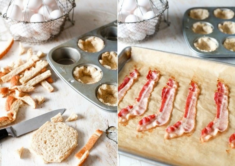 Ovanliga recept frukost-bröd-bacon-muffins-bakning
