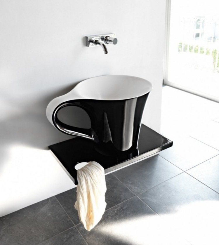 tvättställ-badrum-design-innovativ-svart-vit-kopp-beslag-plattor-tvättställ-modern