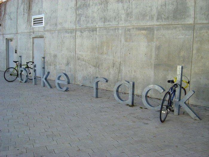 Cykelställ Design Salt Lake City Public Library Typografiska element