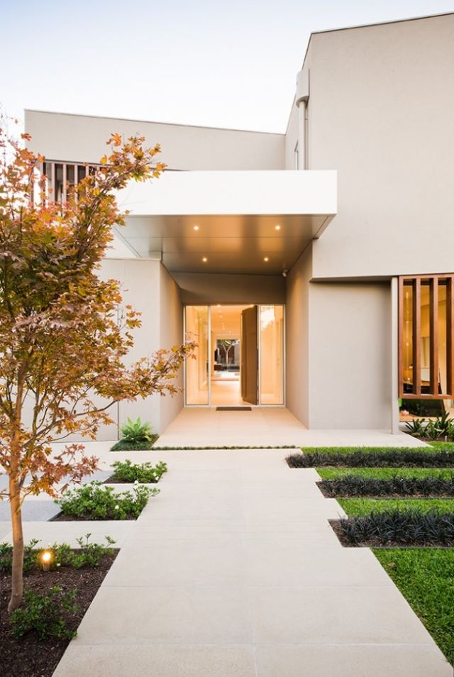 hus modern-minimalism trädgård-framgård växter entré