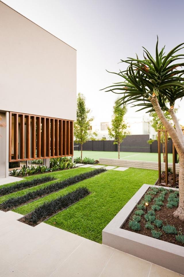 exotisk trädgård-gröna växter-palmträdgårdsarkitektur-landskap