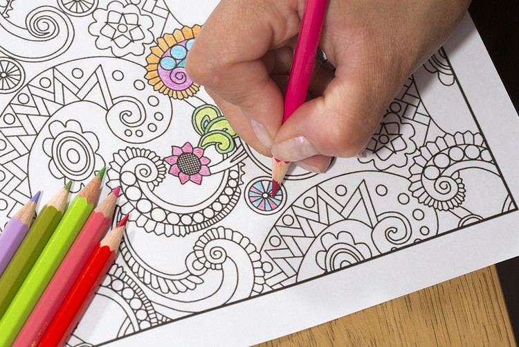Målarbilder för vuxna målarbok-stressavlastning-färgpennor